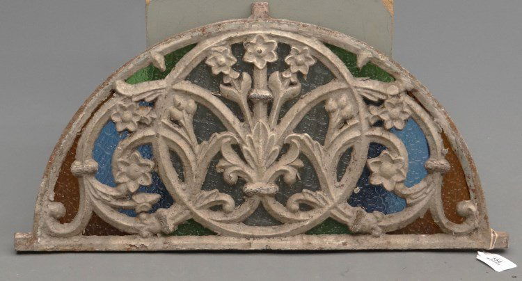 Window Grate: Cast iron and glass window grate. 32" x 16".