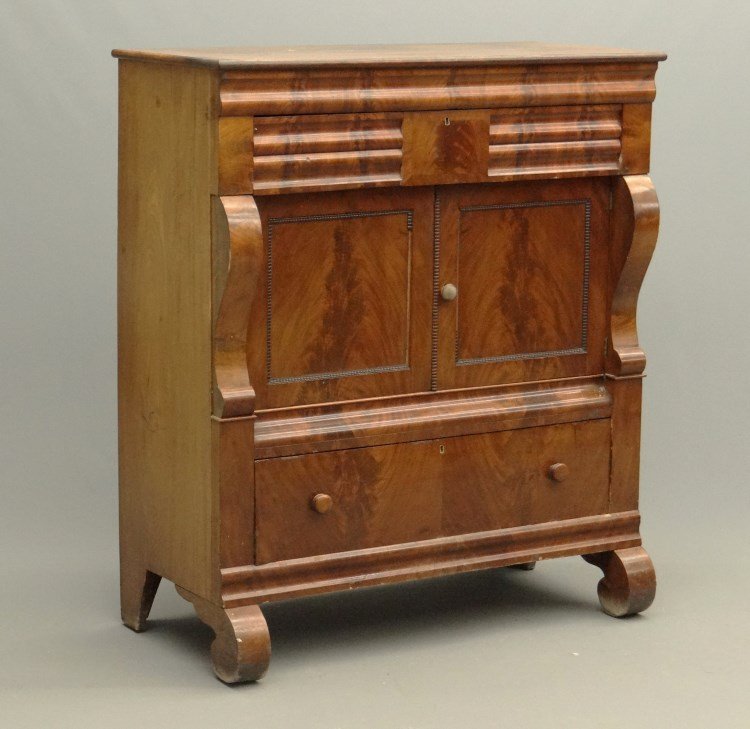 19th c. Empire Server: 19th c. Empire server with ripple moulding. 43 1/2" x 20 1/2" x 50 1/2" Ht. Provenance: Hudson N.Y. Home For The Aged.
