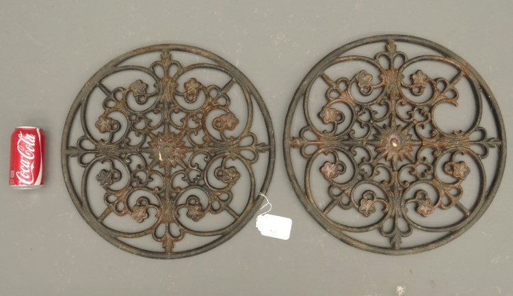 Cast Iron Elements: Pair cast iron elements. 17" diameter.