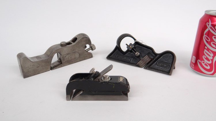 Lot Of Three Woodworking Planes: Lot of three woodworking planes including "Stanley No. 95", "93", labeled "Stanley".