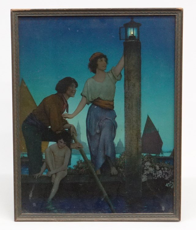 Maxfield Parrish Venetian Lamp Lighter Print: Vintage Maxfield Parrish Venetian Lamp Lighter print. Sight 17 1/2"x 13 1/2".