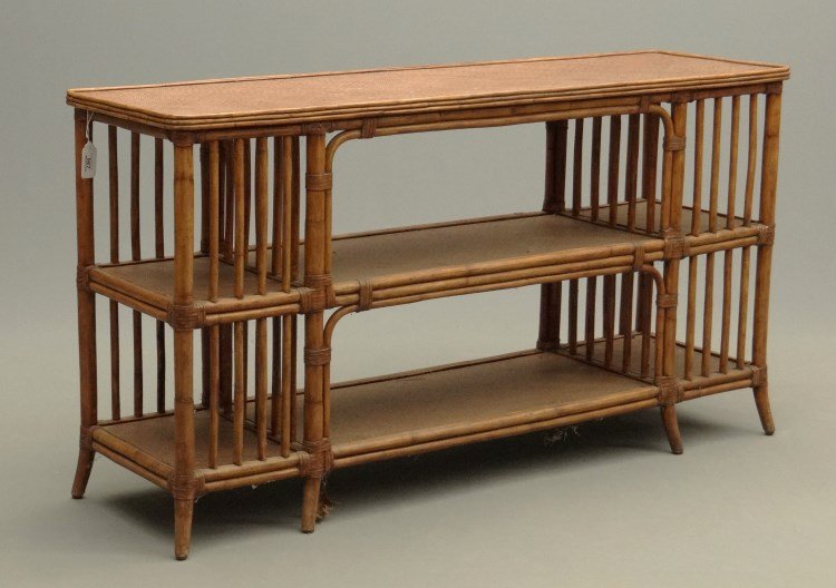 Rattan Server: Rattan server. 60" x 18" x 32".