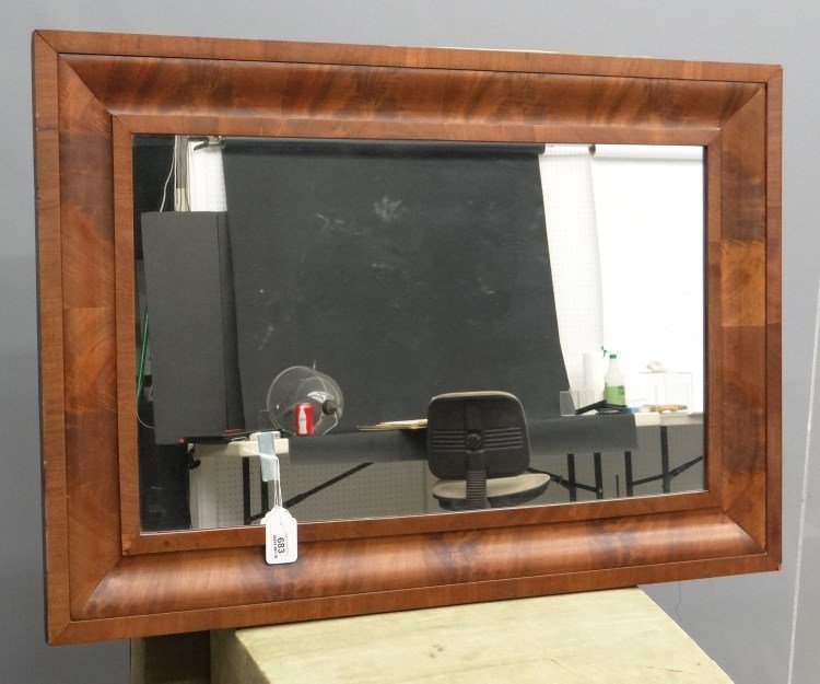 Empire Mirror: Empire mahogany ogee mirror. 29" x 44".