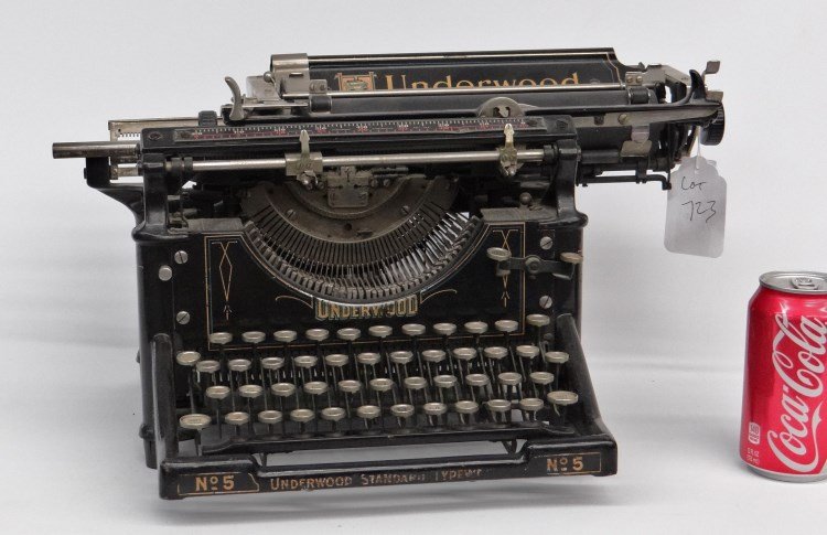 Underwood Typewriter: Underwood No. 5 typewriter. Provenance: Hudson N.Y. Home For The Aged.