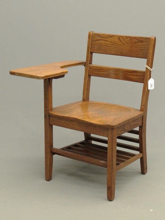 Oak Student Desk: Vintage oak student desk.
