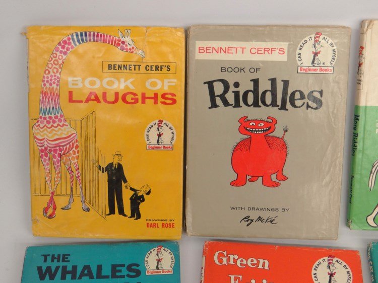 Dr. Seuss & Other Books: Lot of 22 various "Beginner Books" including two Dr. Seuss books (Yertle the Turtle, Copyright 1950, 51, 58 and Happy Birthday To You!, Copyright 1959), lot includes first editions.