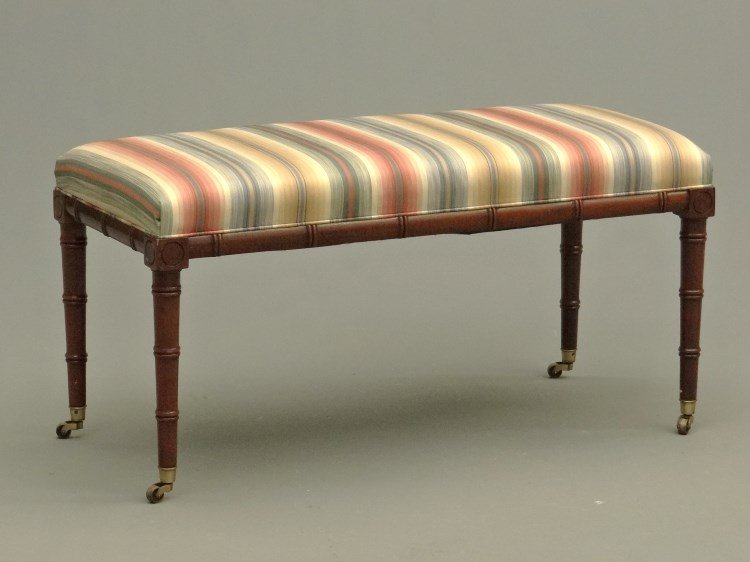 Window Seat: 20th c. English Regency style window seat. 38" x 17" x 18 1/2" Ht..