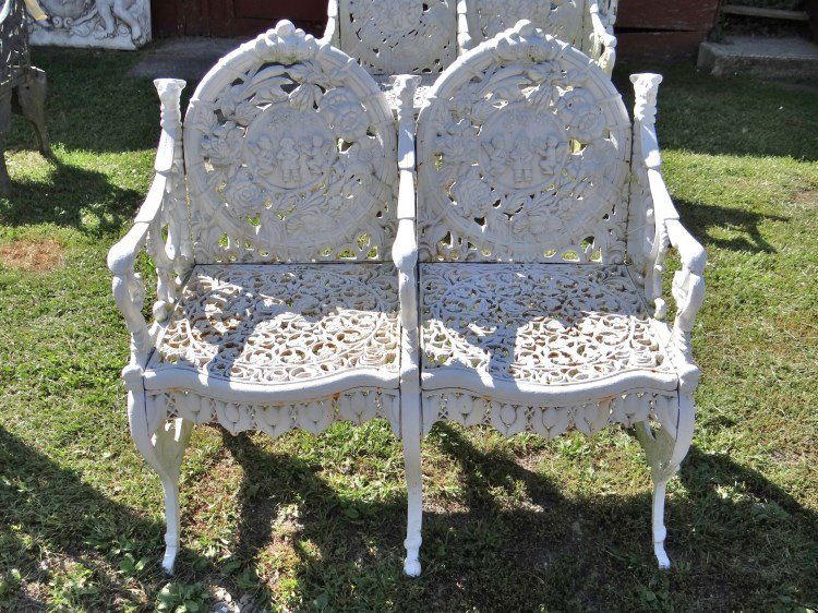 Cast Iron Bench: Cast iron bench. 41" x 23" x 37" Ht. Provenance Colgate Mansion (Paul Leka Estate). THIS LOT IS OVERSIZE AND REQUIRES SPECIAL SHIPPING/HANDLING. FOR LOCAL DELIVERIES CONTACT LOU AT 860-671-1391. OR GO