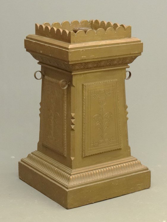 Masonic Plinth: Masonic plinth. 18" x 18" x 34" Ht. Provenance Colgate Mansion (Paul Leka Estate).