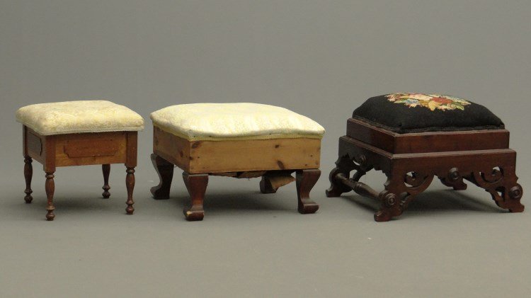 Stool Lot: Lot three Victorian stools. Provenance: Redwood New York Estate.