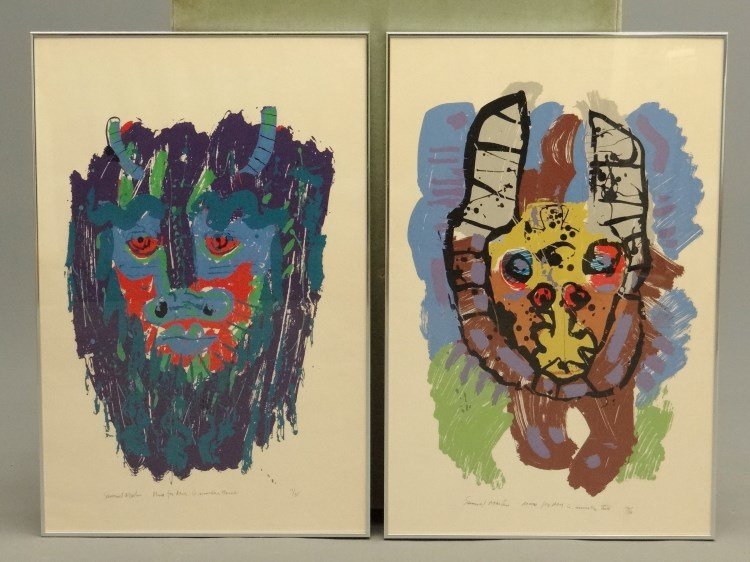 Samuel Martin Signed And Numbered Prints: Lot two signed and numbered Samuel Martin abstracts. Sight 34 1/2" x 22 1/4" Each.