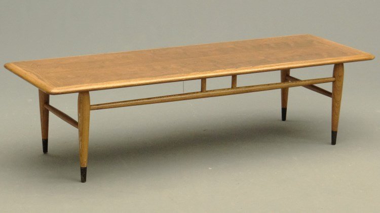 Lane Surfboard Coffee Table: Signed Lane surfboard style coffee table. Top 19" x 56"x 14 3/4" Ht.