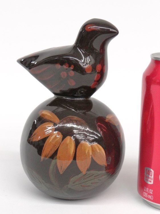Redware Bird Signed Eldreth: Redware bird sculpture signed "Eldreth...", 6 1/2" Ht.