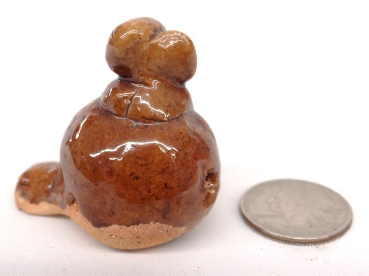 Redware Bird Whistle: Early redware bird whistle. 1 1/2" Ht.