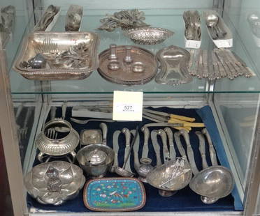 Sterling & Misc. Lot: Lot of misc. sterling silver and silverplate, marked sterling weight includes approx. 2300 grams.