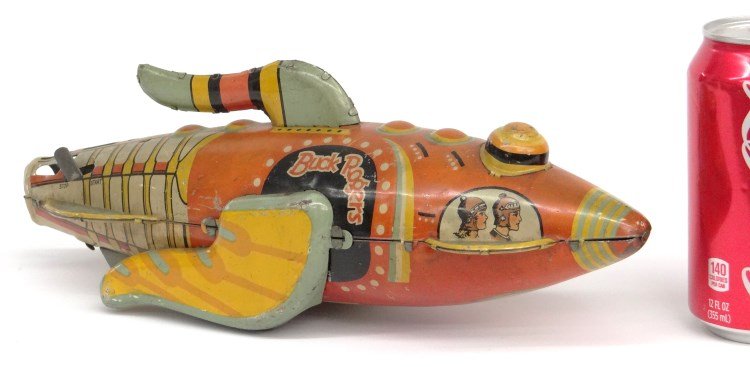 Vintage Marx & Co. Buck Rogers Toy: C. 1930's Marx & Co. Buck Rogers rocket ship toy. 12" L.