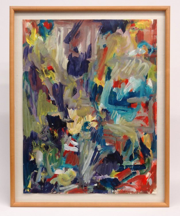 Joyce Ellen Kaiser (N.Y. b. 1933), Abstract: Joyce Ellen Kaiser (N.Y. b. 1933), abstract, oil on canvas, artist exhibited extensively in Florida. Work 26" x 20".