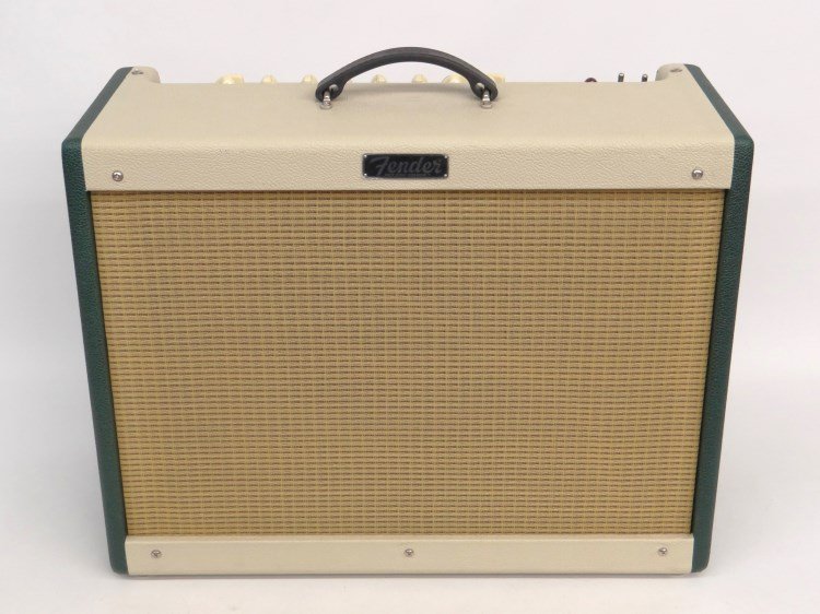 Fender Hot Rod Deluxe Two Tone Amplifier: Fender Hot Rod Deluxe two tone amplifier with original cover. (with Eminence "PATRIOT Cannabis Rex" speaker) Works.