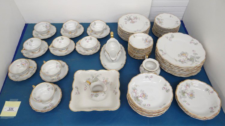 Set Of Bavarian Dinner Porcelain: Set of over (50) pieces "Edelstein Bavaria" dinner porcelain including plates, cups and saucers, gravy, bowls etc.