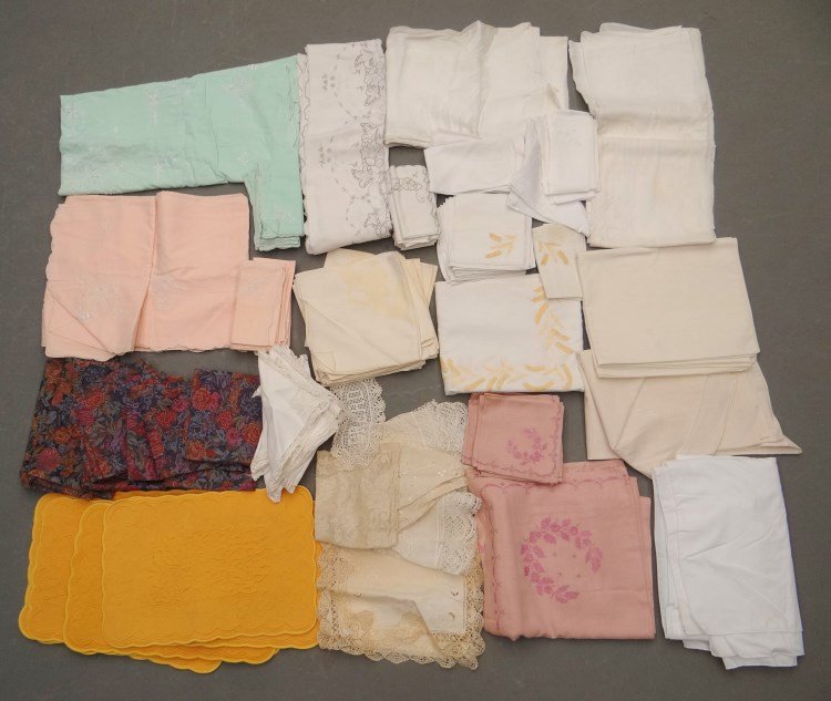 Textile Lot: Misc. textile lot including linens, tablecloths etc.