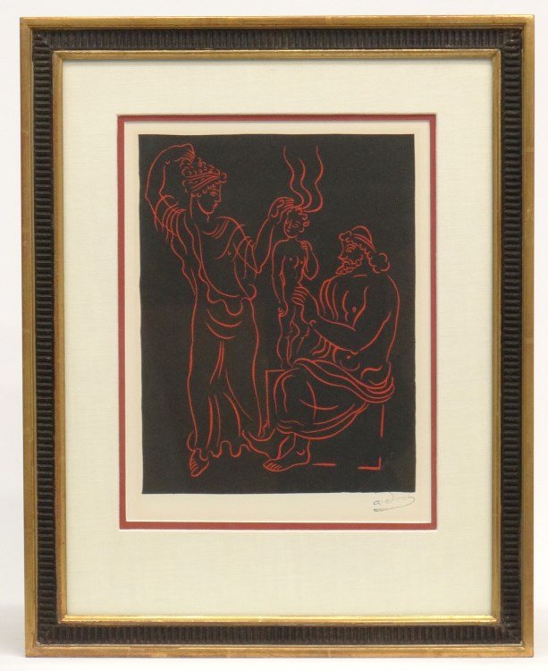 Andre Derain (France 1880-1954): Andre Derain (France 1880-1954), "L' Enfant", etching, info verso "The Collectors Guild....New York". Sight 12 1/2" x 9 1/2". Property of a Salisbury Connecticut home.