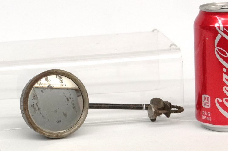 Bicycle Bell Mirror: Rare bicycle combination mirror bell. 6 3/4". Mirror hazy (can be replaced), otherwise in good working condition.