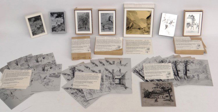 Frank "Pat" Patterson Artwork: Various lot of Frank "Pat" Patterson artwork. Limited edition printings on aluminum sheets of original drawings done for Howie & Kay Cohen from sketches in their collection. Comes with some appropriat