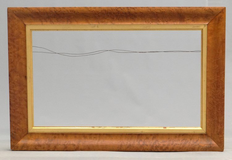 Maple Frame With Liner: C. 1840's maple frame with liner, 16 5/8" x 28 3/4" sight size, 21" x 31" rabbet size, 21 3/4" x 3 3/4" overall size.