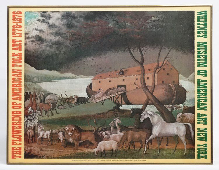 Gallery Poster: Gallery poster "Whitney Museum of American Art New York" (Edward Hicks). Sight 25" x 32".