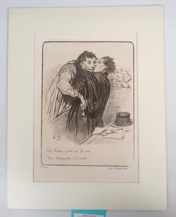 Honore Daumier (France 1808-1879): Honore Daumier (France 1808-1879), signed and numbered print (294/500). Work 14 3/4" x 12 1/4".