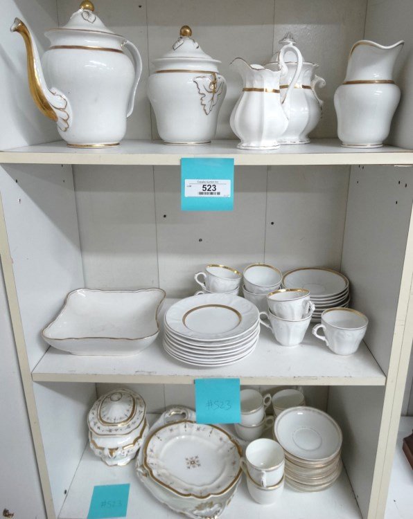 Glassware Lot: Misc. early porcelain (Old Paris, Ironstone etc.), including tea set, chocolate pot, covered dishes etc., over (50) pieces.