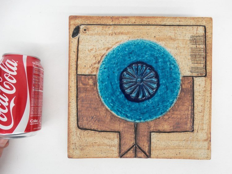 Inger Persson Rorstrand Atelje, Tile: Mid Century tile art by Inger Persson Rorstrand Atelje (Sweden). 9 1/4" square.