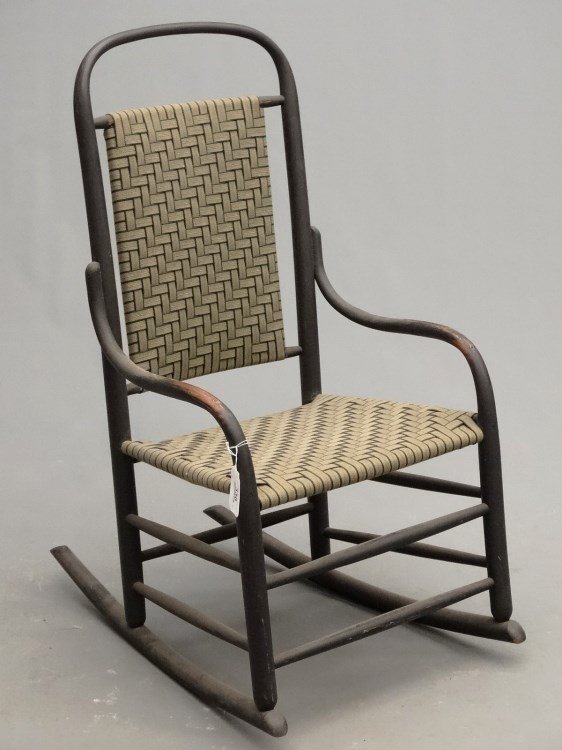 19th c. Bentwood Rocking Chair: 19th c. taped seat bentwood rocking chair. 15 1/2" seat Ht., 36 1/2" overall Ht.