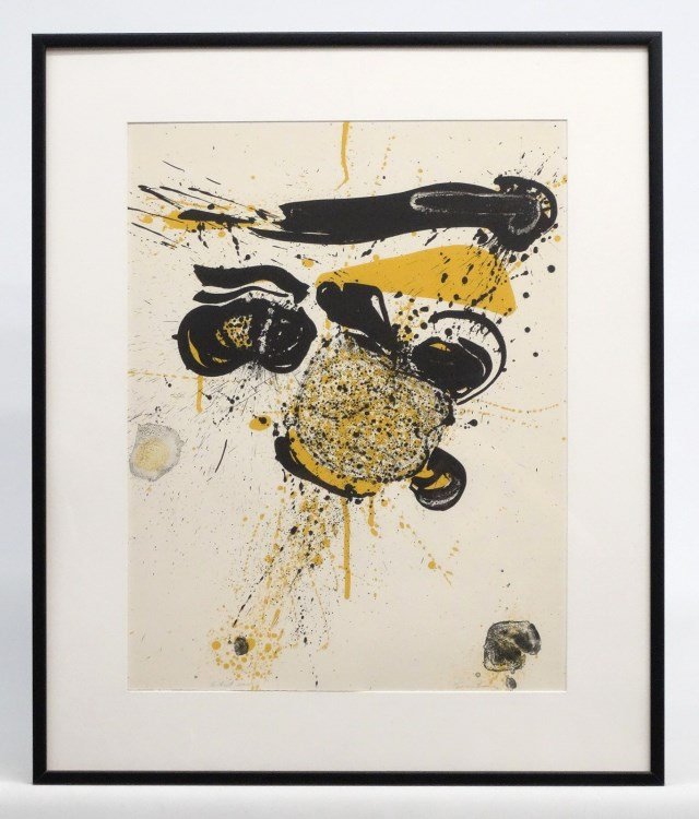 Sam Francis (Cal./Japan/France 1923-1994): Sam Francis (Cal./Japan/France 1923-1994), abstract splatter, lithograph. Titled verso "Mercury". Pencil signed. Sight 23" x 18".