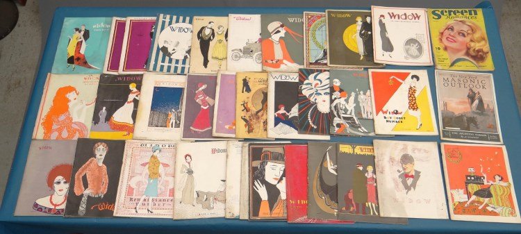 Widow Magazines: Lot of vintage magazines including "Widow", "The New York Masonic Outlook" etc.