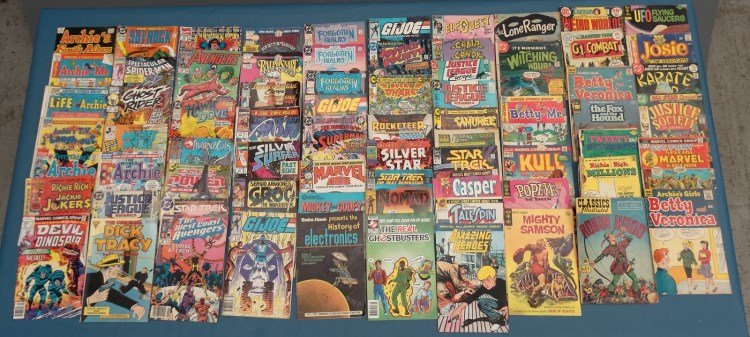 Comic Book Lot: Lot of over (50) comic books including Justice League Europe, Lone Ranger, Elf Quest, Archie, Weird Worlds, Star Trek, Casper, Silver Star, The Witching Hour, GI Joe, Dick Tracy, Marvel Age, Popeye, S