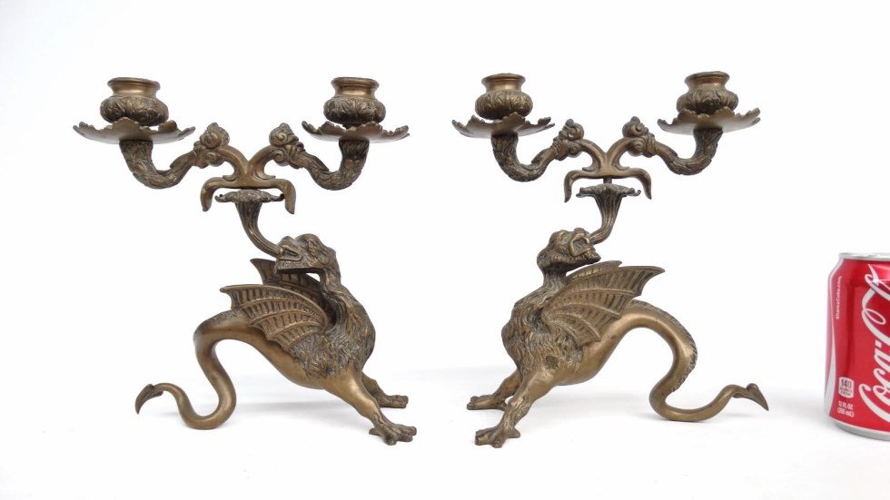 Bronze Dragon Candleholders (1 of 7)