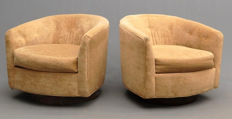 Pair Milo Baughman Swivel Chairs (1 of 9)