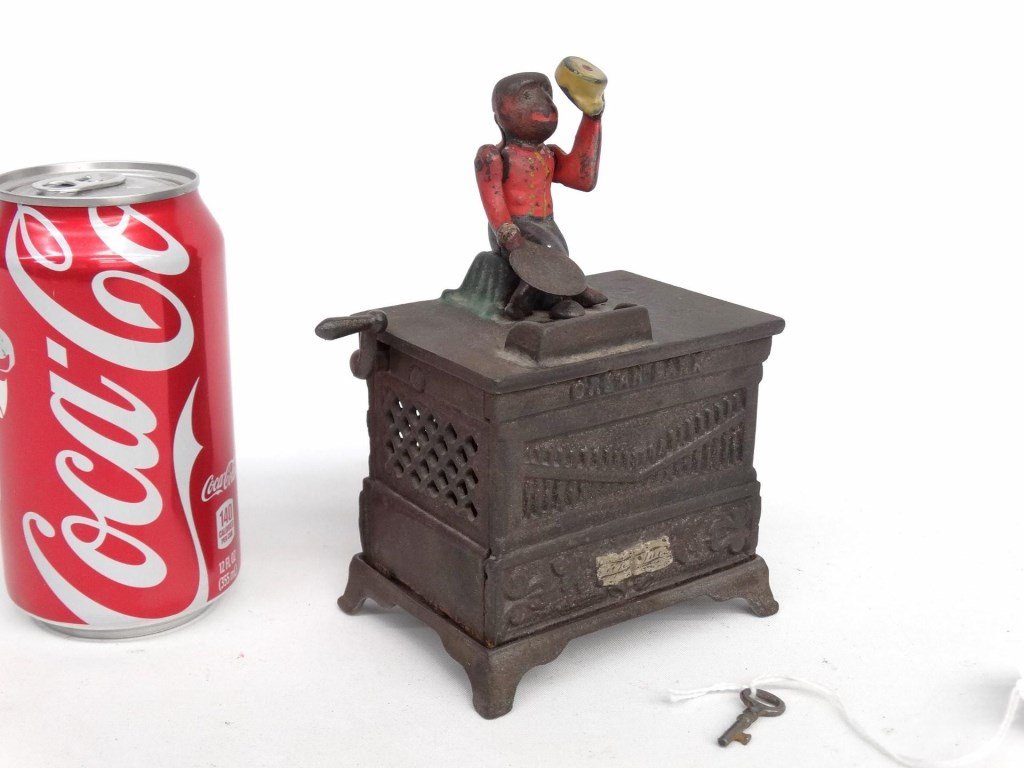 Kyser & Rex Organ With Monkey Mechanical Bank: Cast iron Kyser & Rex Organ with Monkey mechanical bank with key. 4" x 3"x 6" Ht.