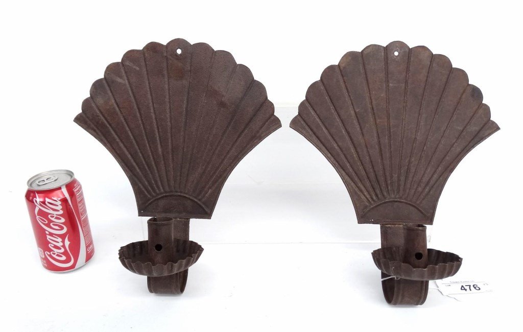 Pair Tin Sconces (1 of 4)