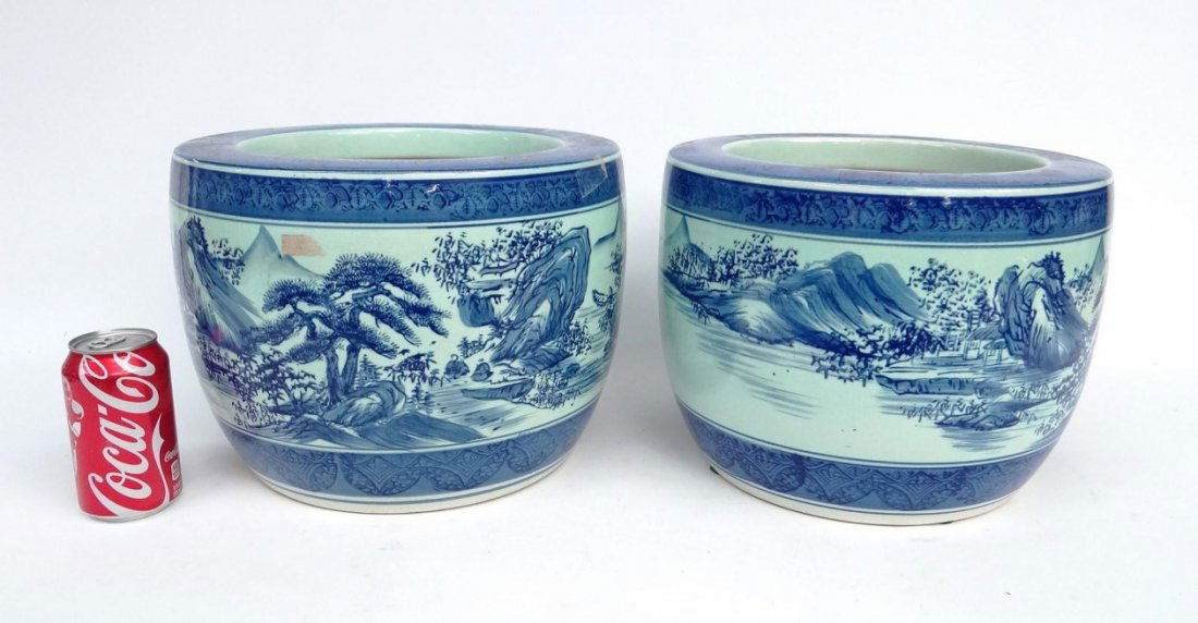 Pair Asian Porcelain Planters (1 of 4)