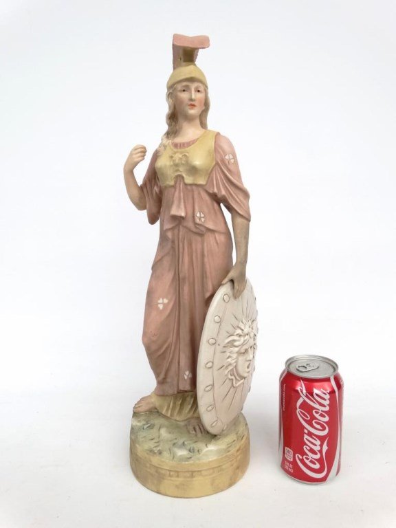 Royal Dux Bohemia Porcelain Figure: Royal Dux Bohemia porcelain figure. 18" Ht., lines on base.