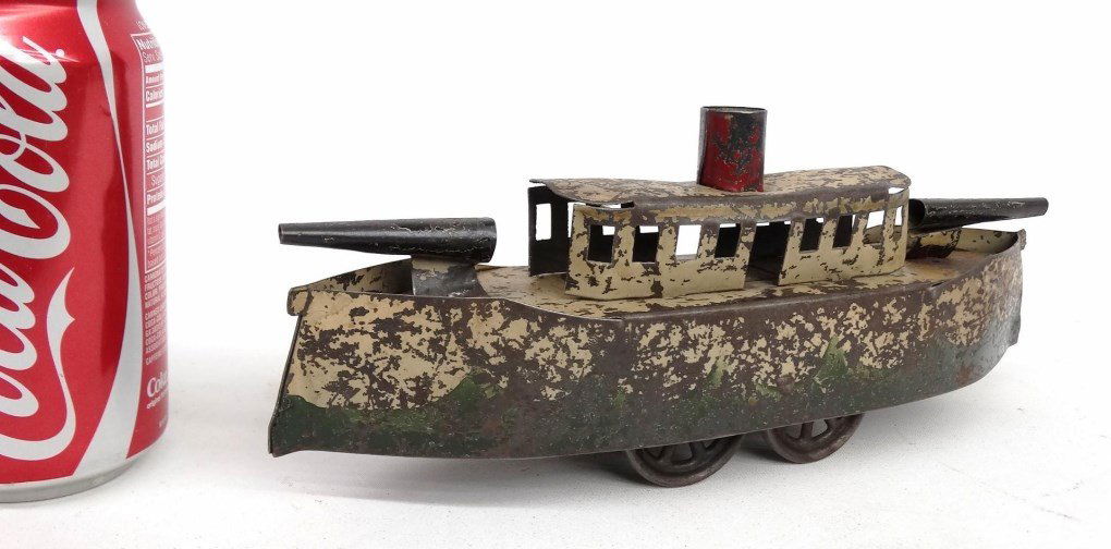 Tin Litho Friction Toy Boat (1 of 3)