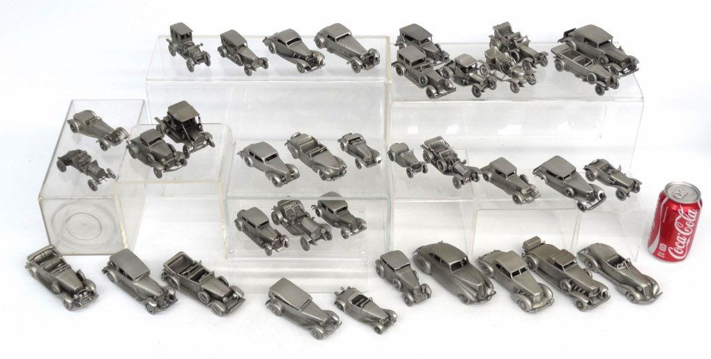 Collection Of 36 English Pewter Model Cars (1 of 10)
