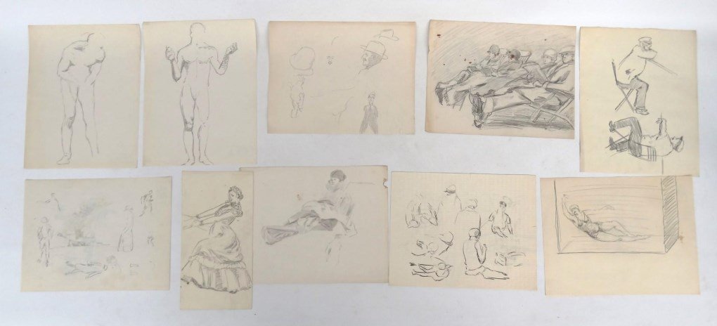 Edmund Quincy (1891-1955): Edmund Quincy (1891-1955), portfolio of original drawings. Each of the drawings bears the estate stamp of the artist.