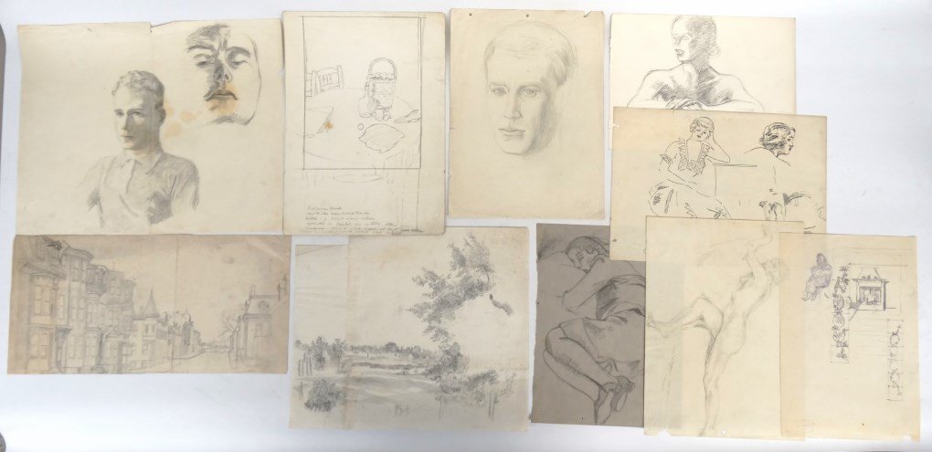 Edmund Quincy (1891-1955): Edmund Quincy (1891-1955), portfolio of original drawings. Each of the drawings bears the estate stamp of the artist.