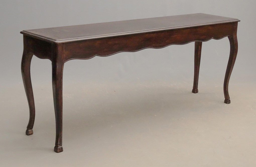 Sofa Table: Decorative French style sofa table. 71" x 18" x 29 1/2" Ht.
