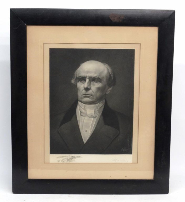Max Rosenthal (Penna. 1833-1918): Max Rosenthal (Penna. 1833-1918), "Daniel Webster", "Copyright Max Rosenthal Published By William J. Campbell, Philadelphia 1897", also pencil signed and marked "No. 41-WgC.". Sight 22" x 17 1/2".