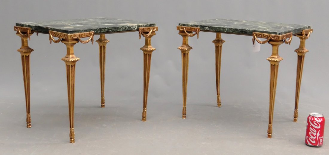 Pair Marble Top Lamp Tables (1 of 4)
