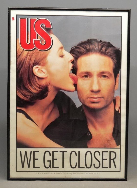 Mark Seliger "X Files" Poster: Large "X Files" poster. Photograph by Mark Seliger. From US magazine. Framed. 49" x 71" overall.